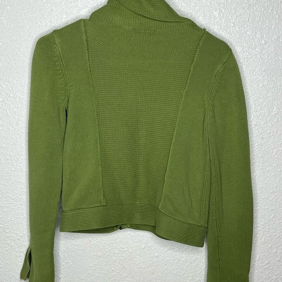 Axcess  By Liz Claiborne Zip Up Cropped Turtleneck Sweater Sz Med - Picture 5 of 9